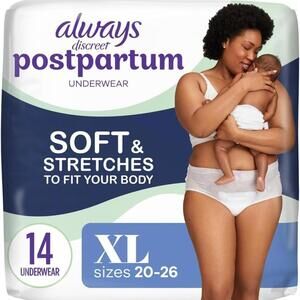 ** Always Discreet Postpartum Underwear for Women, X-Large (14 count)